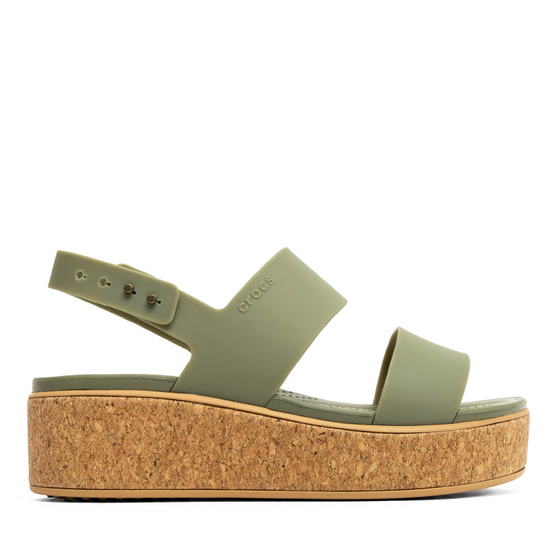 CROCS-BROOKLYN STRAP CORK WEDGE - available at RUBINO  