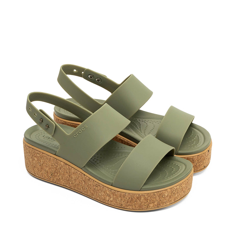 CROCS-BROOKLYN STRAP CORK WEDGE - available at RUBINO  