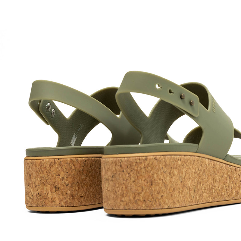 CROCS-BROOKLYN STRAP CORK WEDGE - available at RUBINO  