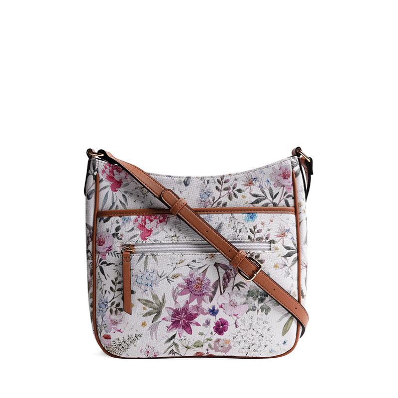 K&K-MULTI ZIP FLORAL CROSSBODY - available at RUBINO  