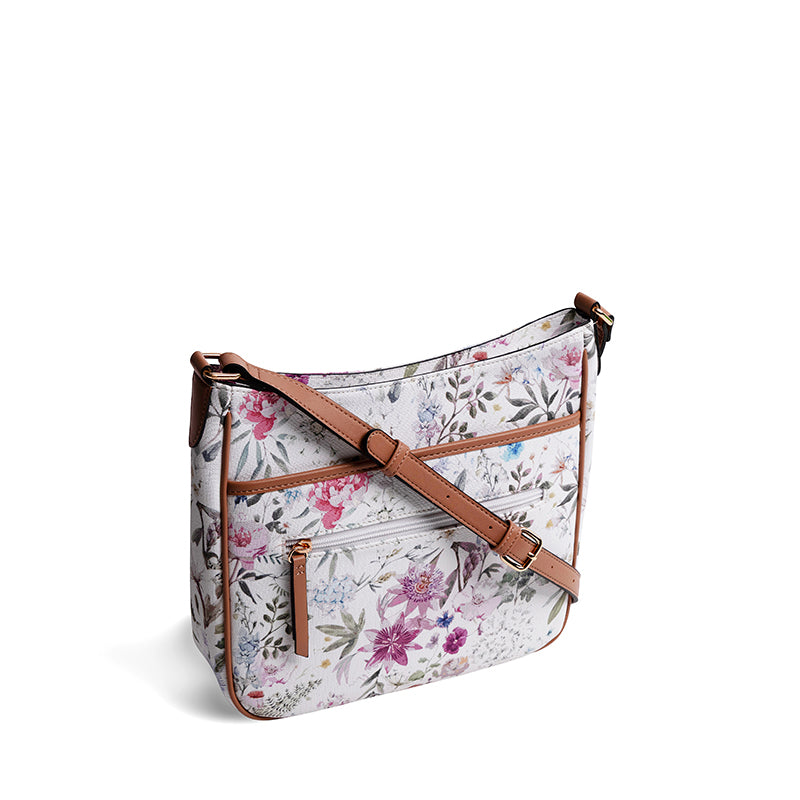 K&K-MULTI ZIP FLORAL CROSSBODY - available at RUBINO  