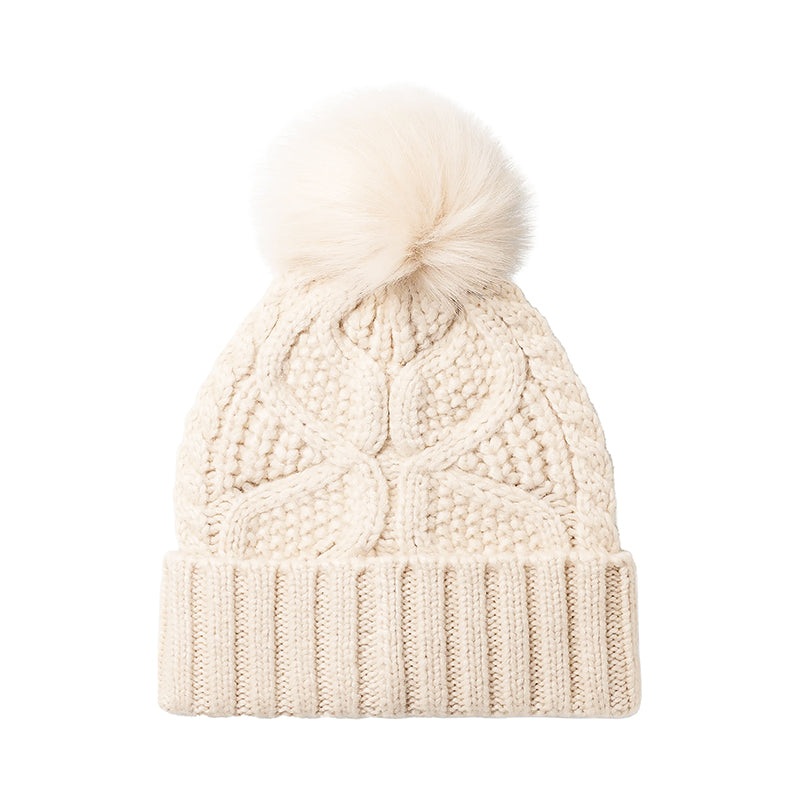 UGG-CABLE BEANIE POM W - available at RUBINO  